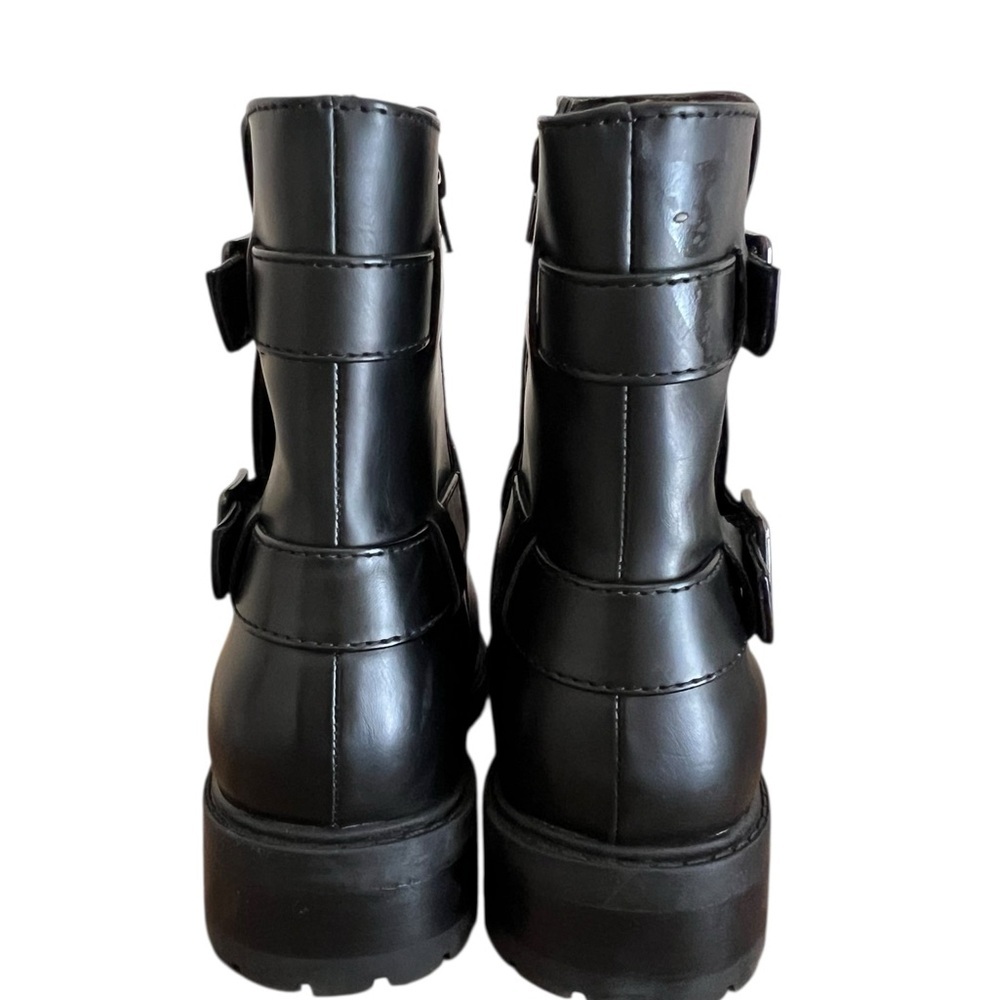 NEW BØC Black faux leather Combat & Moto Boots 9.5M - Picture 6 of 10